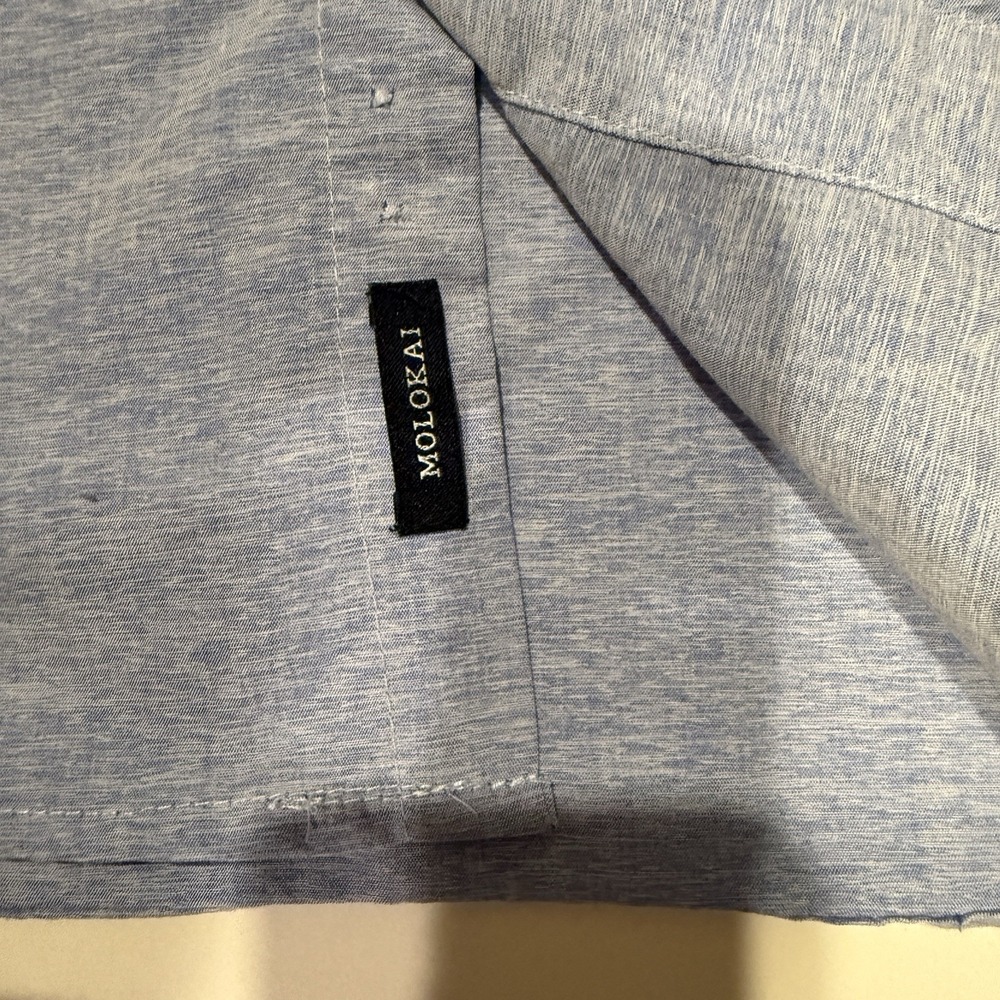 Molokai Surf Co Shirt Men's XL Blue Heather Casual Button Down Short Sleeve - Picture 5 of 9